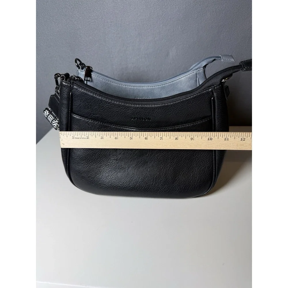 Set of 2 - APHISON Vegan Leather Crossbody Purse with Adjustable Crossbody Strap